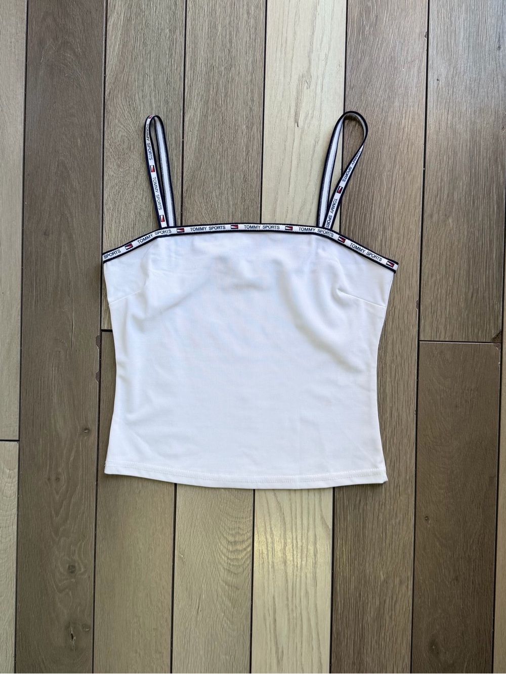 Tommy Sport Vintage white square-neck tank top